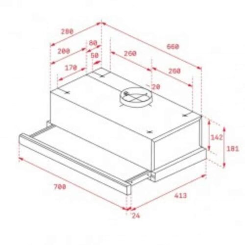 Máy hút mùi TEKA TLR2 72 SS 113070002 5 Kích thước của Máy hút mùi âm tủ Teka TLR2 72 SS