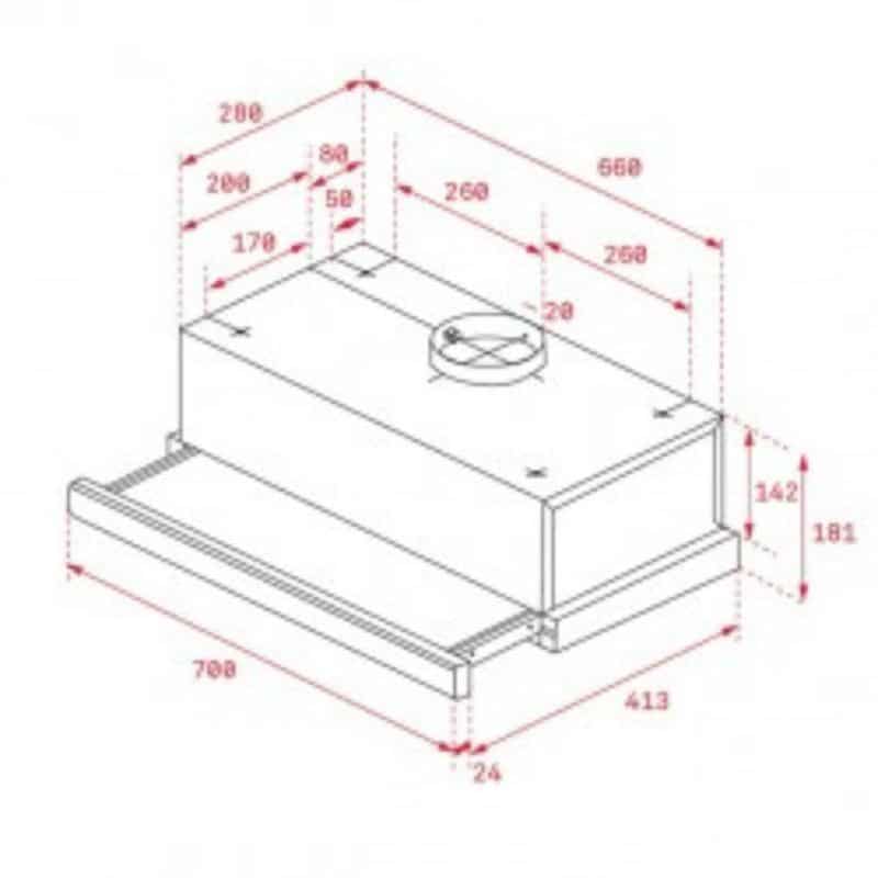 Kích thước của Máy hút mùi âm tủ Teka TLR2 72 SS Kích thước của Máy hút mùi âm tủ Teka TLR2 72 SS