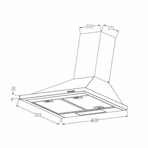 Máy hút mùi Chefs EH-R302E6 4 Kích thước của Máy hút mùi Chefs EH-R302E6