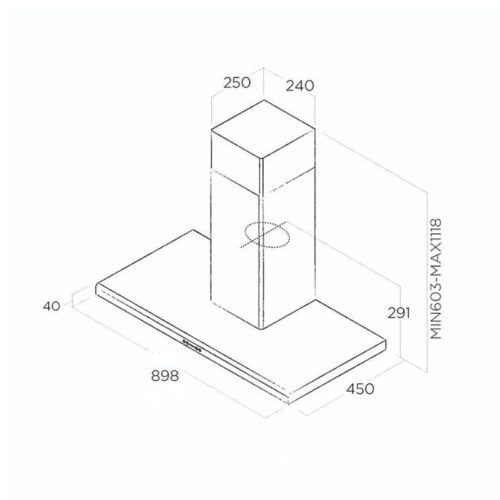 Máy hút mùi Elica MOON IX/F/90 3 Kích thước máy hút mùi Elica MOON IX/F/90