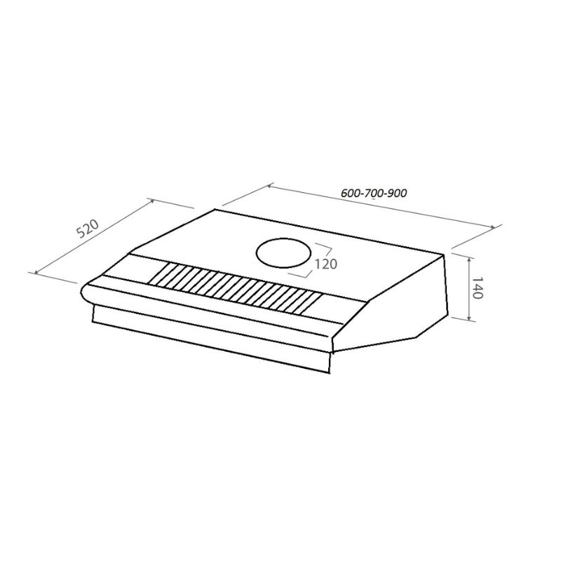 Kích thước máy hút mùi Malloca H332-600 Kích thước máy hút mùi Malloca H332-600