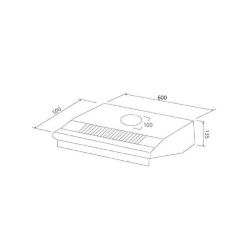 Máy hút mùi Malloca H395 - 600 3 Kích thước máy hút mùi Malloca H395 - 600