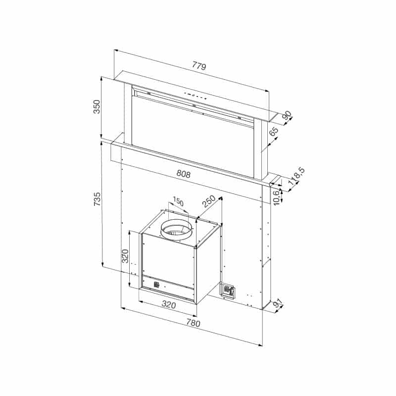 Kích thước máy Hút Mùi Malloca K-3410DR Kích thước máy Hút Mùi Malloca K-3410DR