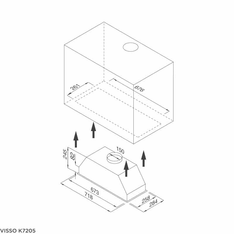 Kích thước máy hút mùi Malloca VISSO-K7205 Kích thước máy hút mùi Malloca VISSO-K7205