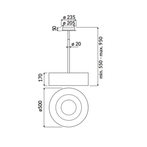 Máy hút mùi ốc đào 05Ocm Rosieres RDL 910 IN 3 Kích thước máy hút mùi ốc đào 05Ocm Rosieres RDL 910 IN