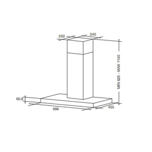Máy hút mùi ống khói 70cm Rosieres RTS7CGXE 3 Kích thước máy hút mùi ống khói 70cm Rosieres RTS7CGXE