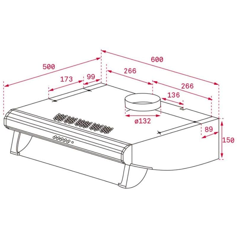 Kích thước của Máy hút mùi Teka C 6420 S/STEEL Kích thước của Máy hút mùi Teka C 6420 S/STEEL