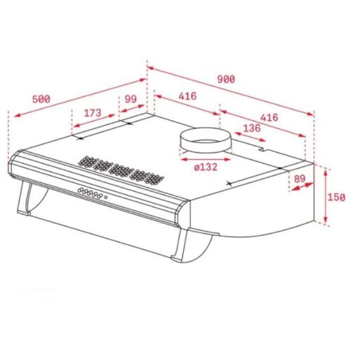 Máy hút mùi TEKA C 9420 40466250 3 Kích thước của Máy hút mùi TEKA C 9420