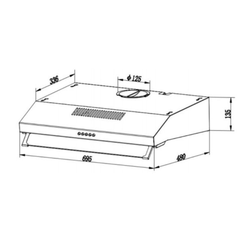Kích thước máy hút mùi TEKA CH 1070BG Kích thước máy hút mùi TEKA CH 1070BG