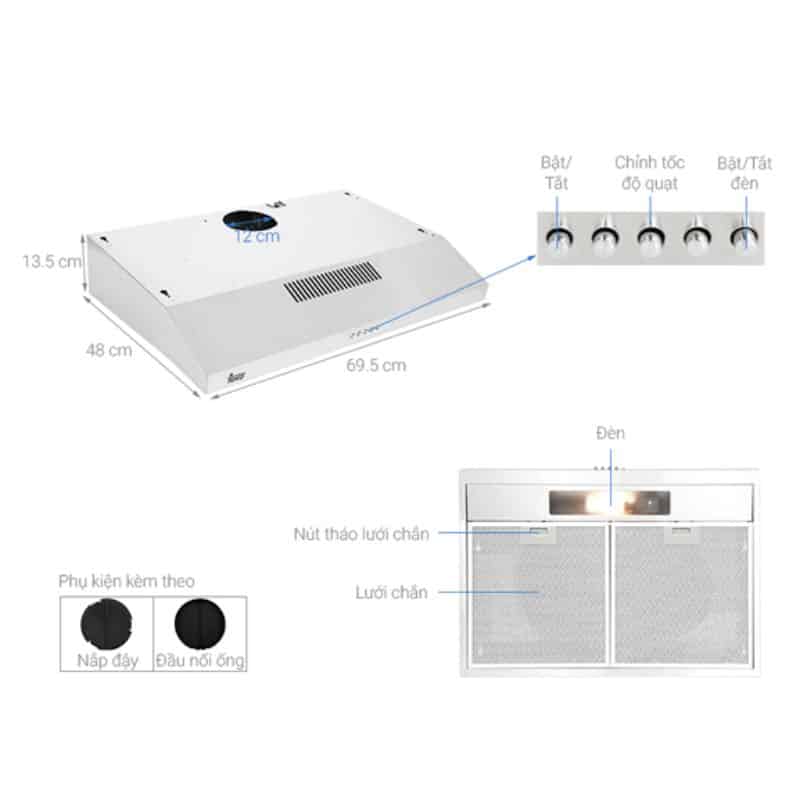 Kích thước của Máy hút mùi TEKA CLA 72K00S Kích thước của Máy hút mùi TEKA CLA 72K00S