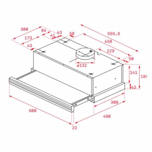 Máy hút mùi Teka CNL 6400 BK BLACK 4 Kích thước của Máy hút mùi Teka CNL 6400 BK BLACK