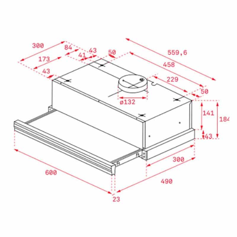 Kích thước của Máy hút mùi Teka CNL 6400 BK BLACK Kích thước của Máy hút mùi Teka CNL 6400 BK BLACK