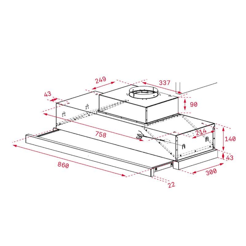 Kích thước của Máy hút mùi TEKA CNL 9815 PLUS Kích thước của Máy hút mùi TEKA CNL 9815 PLUS