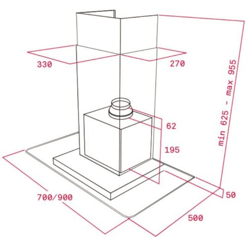 Máy hút mùi TEKA DG 980 40485352 5 Kích thước của Máy hút mùi TEKA DG 980