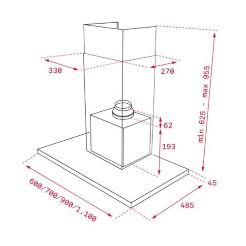 Máy hút mùi TEKA DLH 786 T 5 Kích thước của Máy hút mùi TEKA DLH 786 T