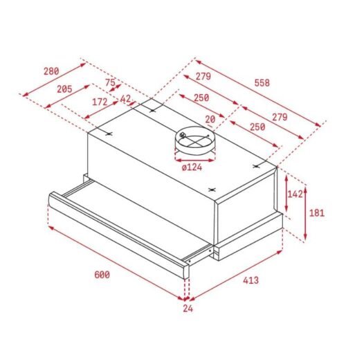 Máy hút mùi TEKA TL 6420 40474260 3 Kích thước của Máy hút mùi TEKA TL 6420
