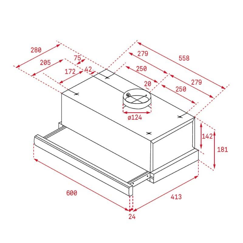 Kích thước của Máy hút mùi TEKA TL 6420 Kích thước của Máy hút mùi TEKA TL 6420