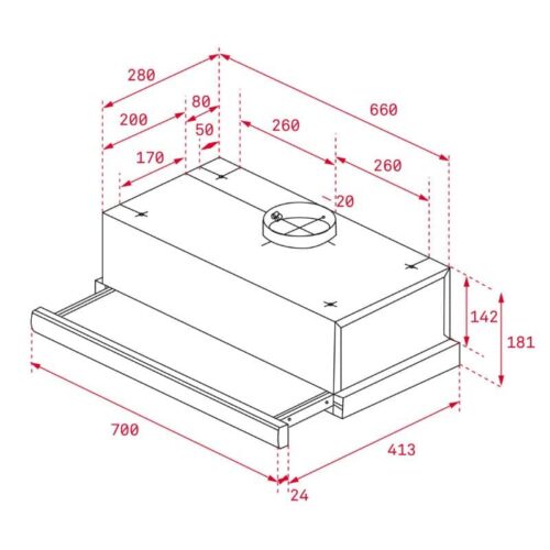 Máy hút mùi Teka TL 7420S 4 Kích thước của Máy hút mùi Teka TL 7420S