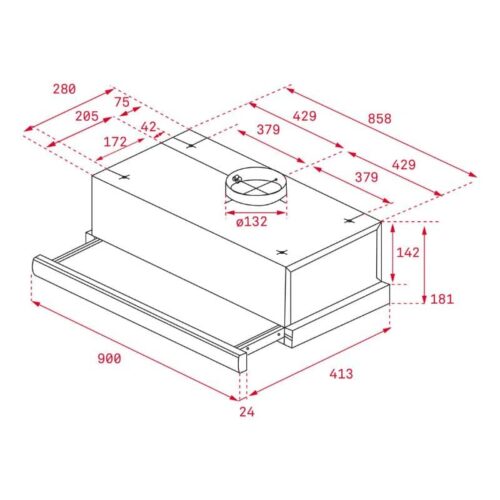 Máy hút mùi TEKA TL 9310 40474390 4 Kích thước của Máy hút mùi TEKA TL 9310