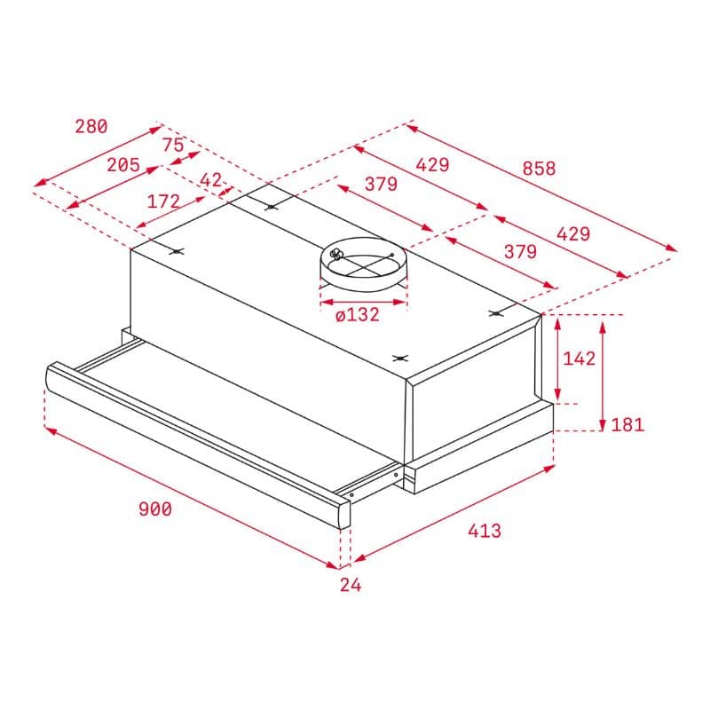 Kích thước của Máy hút mùi TEKA TL 9310 Kích thước của Máy hút mùi TEKA TL 9310