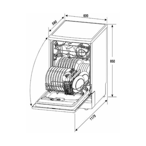 Máy rửa bát Malloca WQP12-9242A 3 Kích thước máy rửa bát Malloca WQP12-9242A