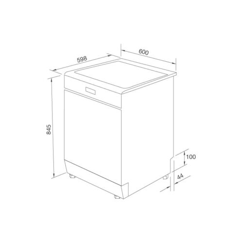 Máy rửa bát Malloca WQP12-J7209N 3 Kích thước máy rửa bát Malloca WQP12-J7209N