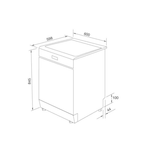 Máy rửa bát Malloca WQP12-J7223A 3 Kích thước máy rửa bát Malloca WQP12-J7223A