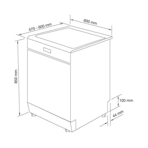 Máy rửa bát Malloca WQP12-J7227 3 Kích thước máy rửa bát Malloca WQP12-J7227