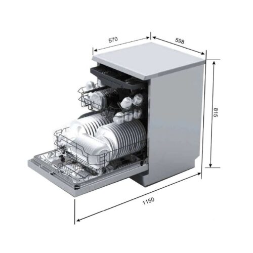 Máy rửa bát Malloca WQP12-J7309K E5 3 Kích thước máy rửa bát Malloca WQP12-J7309K E5