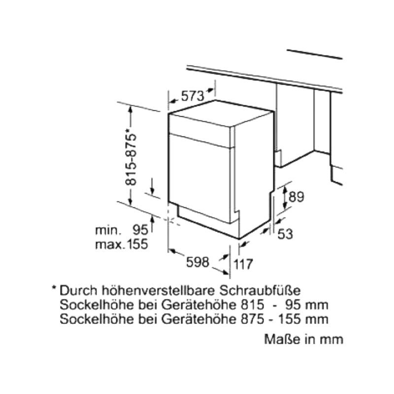Kích thước máy rửa chén bát BOSCH SMI88TI01E Kích thước máy rửa chén bát BOSCH SMI88TI01E