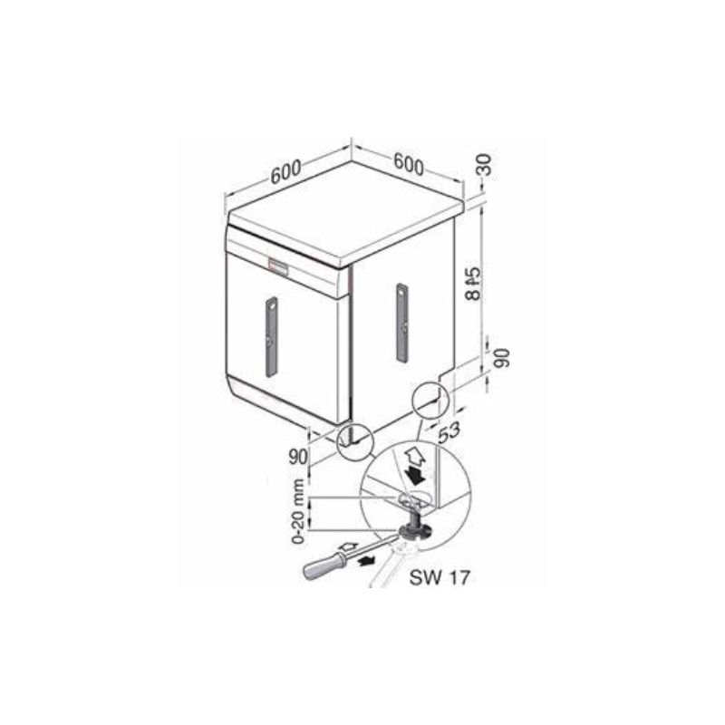 Kích thước máy rửa chén bát Bosch SMU6ECS57E Kích thước máy rửa chén bát Bosch SMU6ECS57E