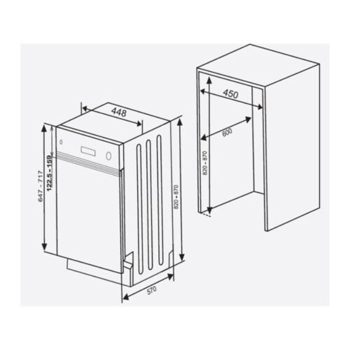 Máy rửa chén bát Hafele HDW-HI45A 533.23.275 3 Kích thước máy rửa chén bát Hafele HDW-HI45A 533.23.275