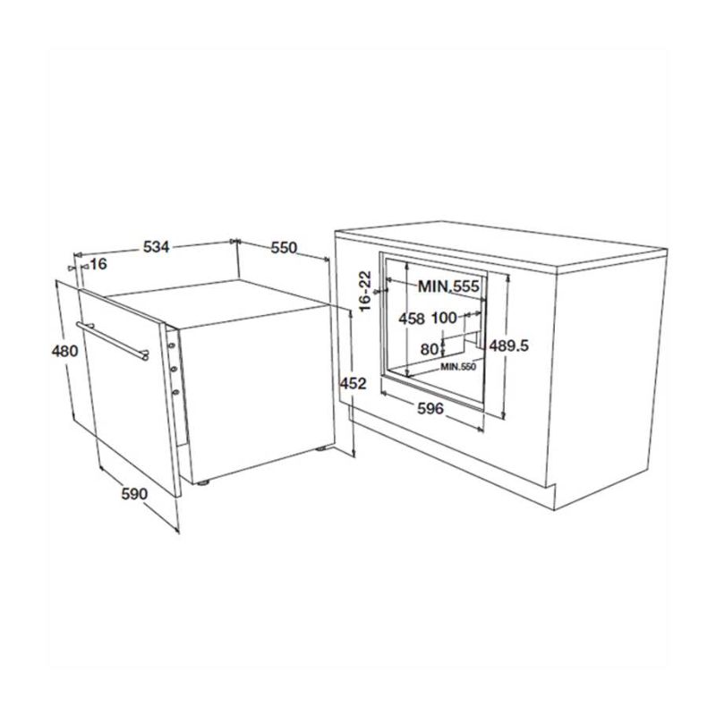 Kích thước máy rửa chén bát Hafele HDW-I50A 538.21.240 Kích thước máy rửa chén bát Hafele HDW-I50A 538.21.240