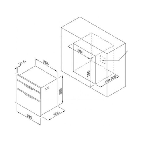 Máy sấy bát âm tủ Malloca MSC-100A 3 Kích thước máy sấy bát âm tủ Malloca MSC-100A