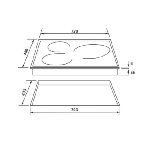 Bếp kểt hợp 2 từ 1 điện Rosieres PMI732N 6 Kích thước Bếp kểt hợp 2 từ 1 điện Rosieres PMI732N