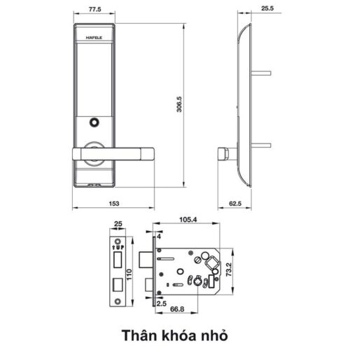 Khóa điện tử Hafele EL7500-TC 912.05.716 4 hướng dẫn lắp đặt khóa điện tử Hafele EL7500-TC 912.05.716