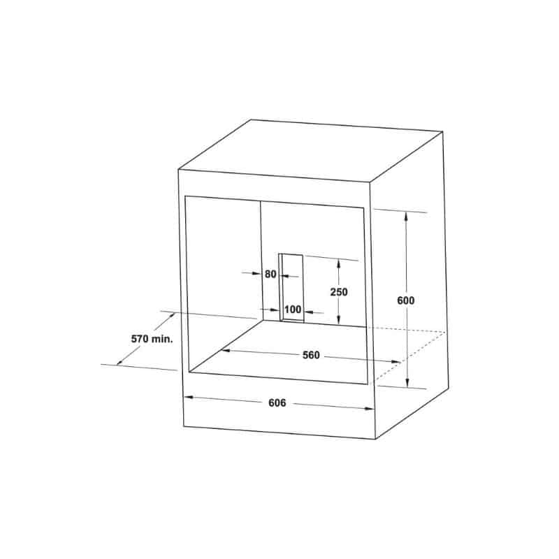 Kích thước lắp đặt lò nướng Hafele HO-4KT70A 538.61.442 Kích thước lắp đặt lò nướng Hafele HO-4KT70A 538.61.442