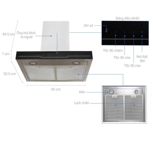 Máy hút khói khử mùi Electrolux EFC735SAR 5 may hut khoi khu mui electrolux efc735sar 3