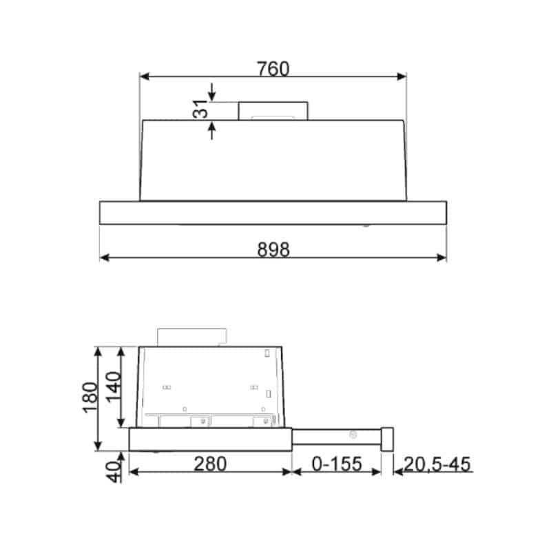 kích thước của máy hút mùi âm tủ Hafele Smeg KSET92E 536.84.872 kích thước của máy hút mùi âm tủ Hafele Smeg KSET92E 536.84.872