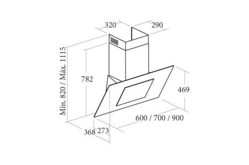 Máy hút mùi áp tường Cata THALASSA 700 XGBK 4 may hut mui ap tuong cata thalassa 700 xgbk 2