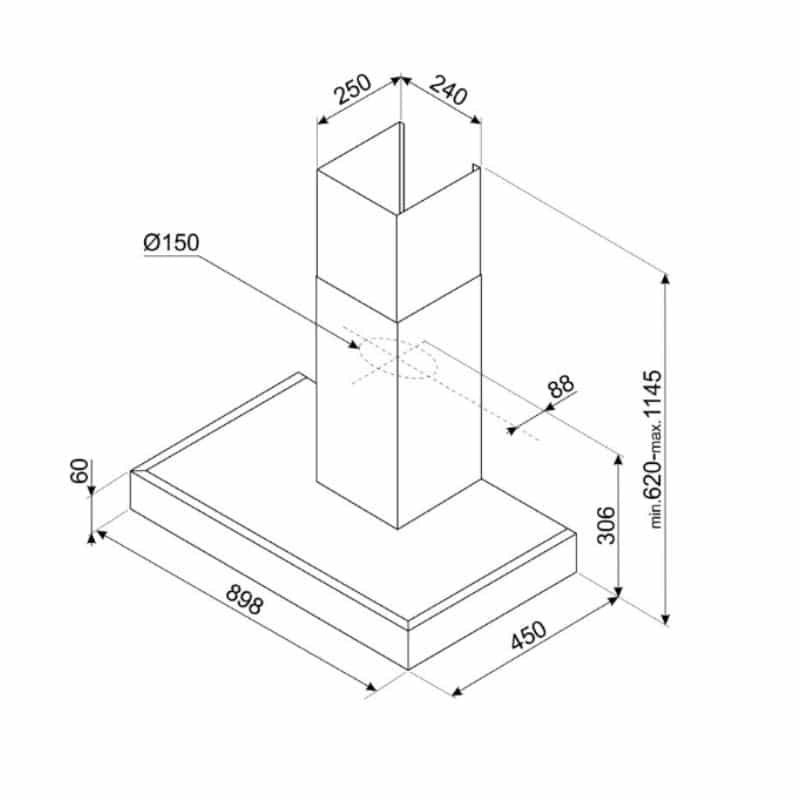 kích thước của máy hút mùi gắn tường 90cm Hafele Smeg KAT900HXE 536.84.279 kích thước của máy hút mùi gắn tường 90cm Hafele Smeg KAT900HXE 536.84.279