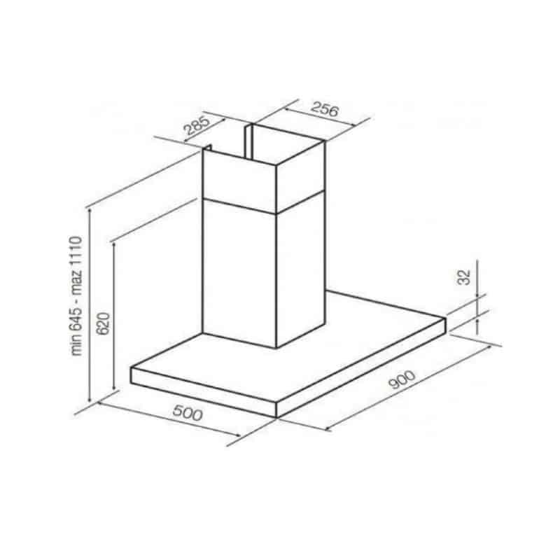 kích thước của máy hút mùi Hafele 539.82.389 kích thước của máy hút mùi Hafele 539.82.389