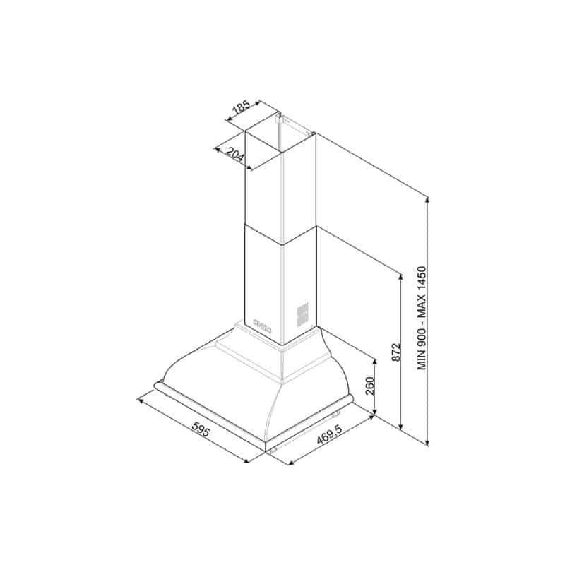 kích thước của máy hút mùi Hafele Smeg KC16AOE 536.84.774 kích thước của máy hút mùi Hafele Smeg KC16AOE 536.84.774