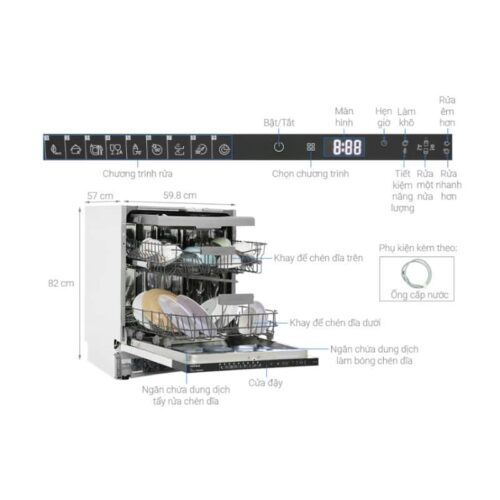 Máy rửa bát Hafele HDW-FI60D 533.23.320 6 thông số của máy rửa bát Hafele HDW-FI60D 533.23.320