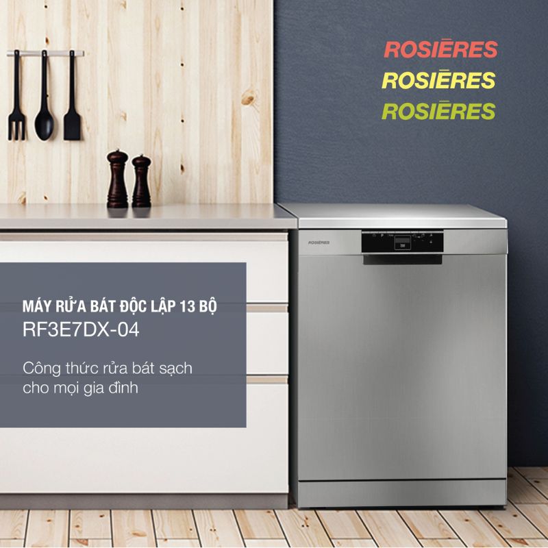 Thiết kế Máy rửa bát Rosieres RF 3E7DX-04 Thiết kế Máy rửa bát Rosieres RF 3E7DX-04