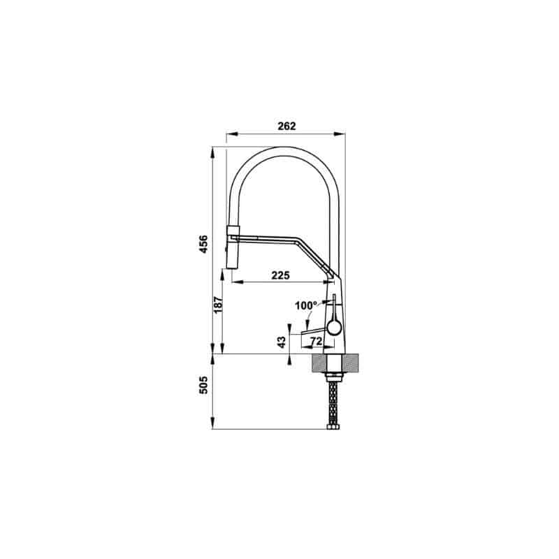 Vòi rửa bát Hafele Hydros HT20-CH1F187 570.82.230 5 Kích thước vòi rửa bát Hafele Hydros HT20-CH1F187 570.82.230
