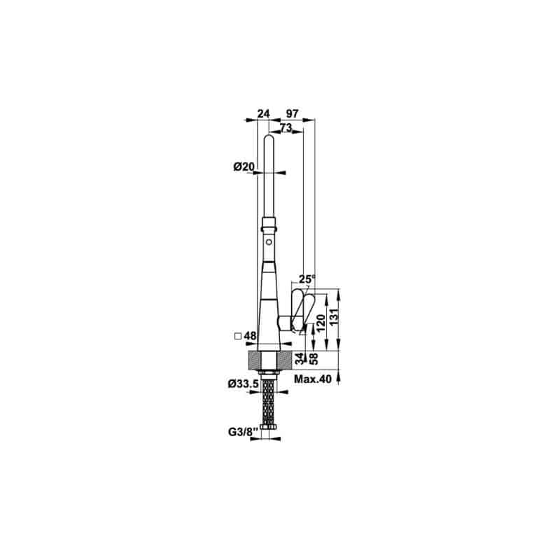 Thông số kỹ thuật vòi rửa bát Hafele Hydros HT20-CH1F187 570.82.230 Thông số kỹ thuật vòi rửa bát Hafele Hydros HT20-CH1F187 570.82.230