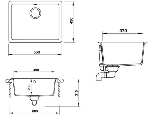 Chậu rửa bát đá Hafele Galba HS-GS5543 570.35.330 3 570 35 330 2