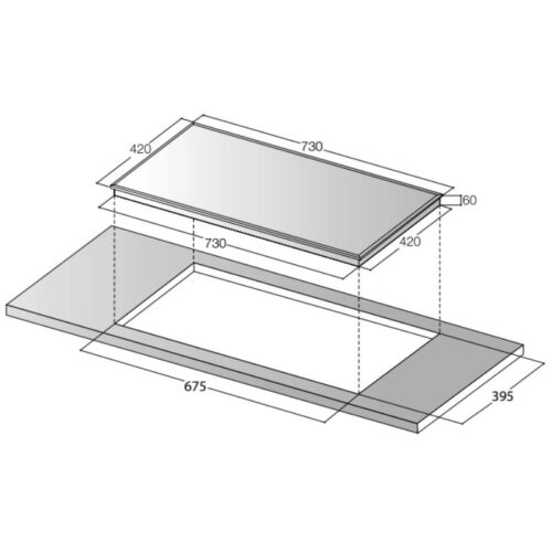 Bếp từ đôi Lorca LCI 886D 3 Kích thước bếp từ đôi Lorca LCI-886D