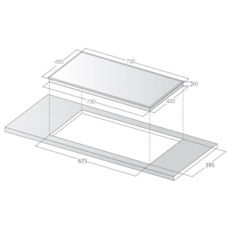 Kích thước bếp từ đôi Lorca LCI-886 Plus Kích thước bếp từ đôi Lorca LCI-886 Plus
